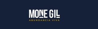 Mone Gil logo con texto blanco sobre fondo azul oscuro